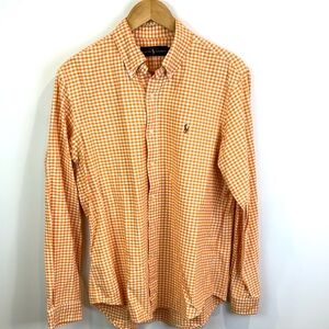 Polo by Ralph Lauren Men's Orange Gingham Shirt size L